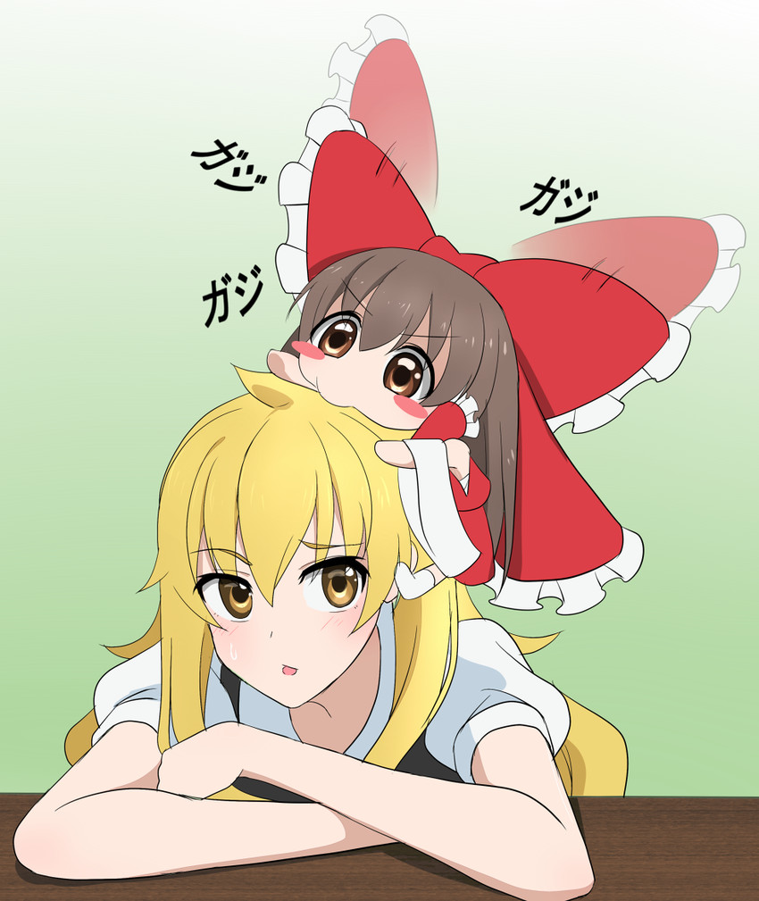 hakurei reimu and kirisame marisa (touhou) drawn by arice-spead-21