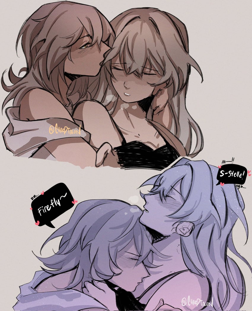 trailblazer, firefly, and stelle (honkai and 1 more) drawn by chardtalon