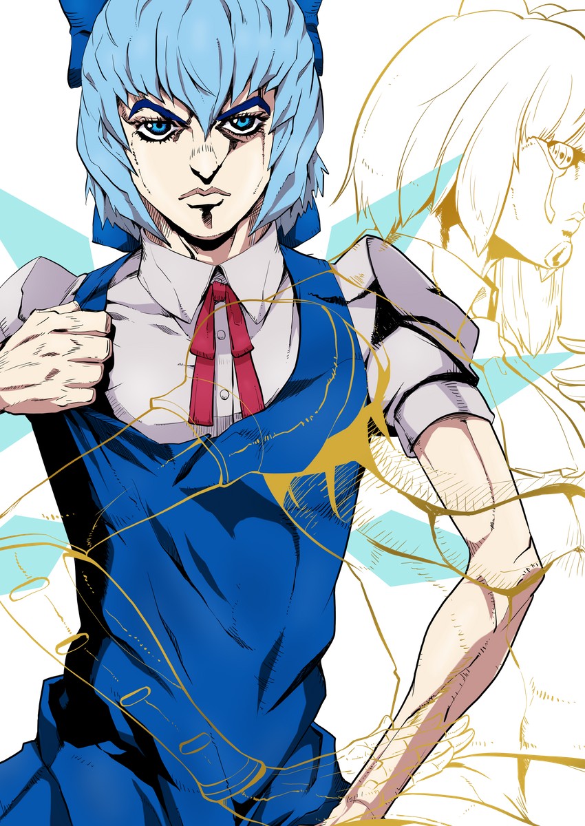 cirno, daiyousei, giorno giovanna, and gold experience requiem (touhou and 2 more) drawn by takada_sekiyu_(kabu)