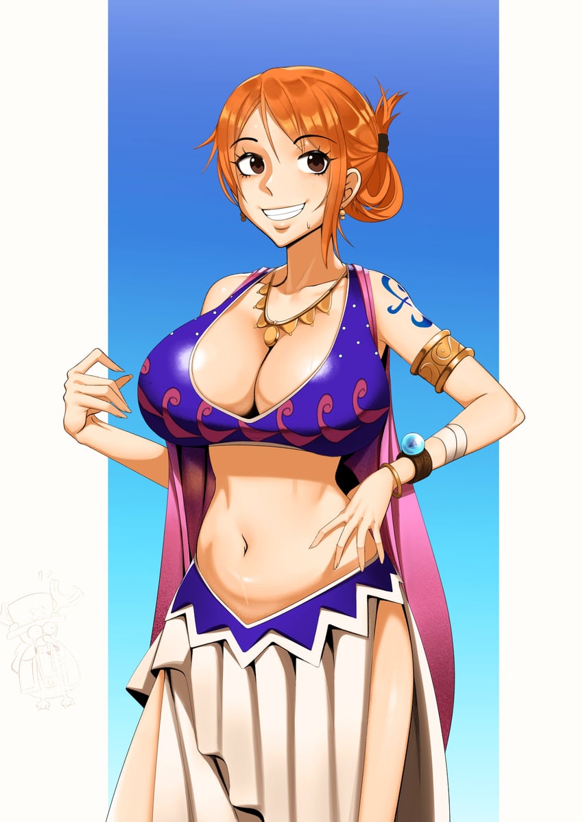 nami and tony tony chopper (one piece) drawn by kevbot