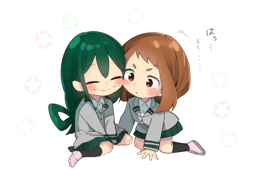 uraraka ochaco and asui tsuyu (boku no hero academia) drawn by yuama