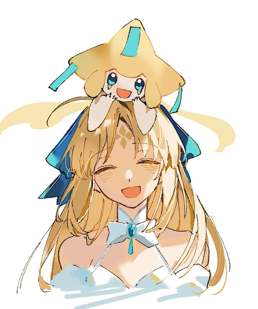 artoria pendragon, artoria caster, and jirachi (fate and 2 more) drawn by ss_un17