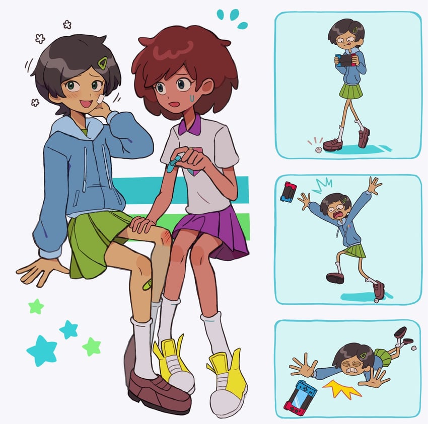 anne boonchuy and marcy wu (amphibia) drawn by junsui_(omori0310)