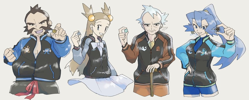 jasmine, clair, pryce, and chuck (pokemon and 1 more) drawn by rising147