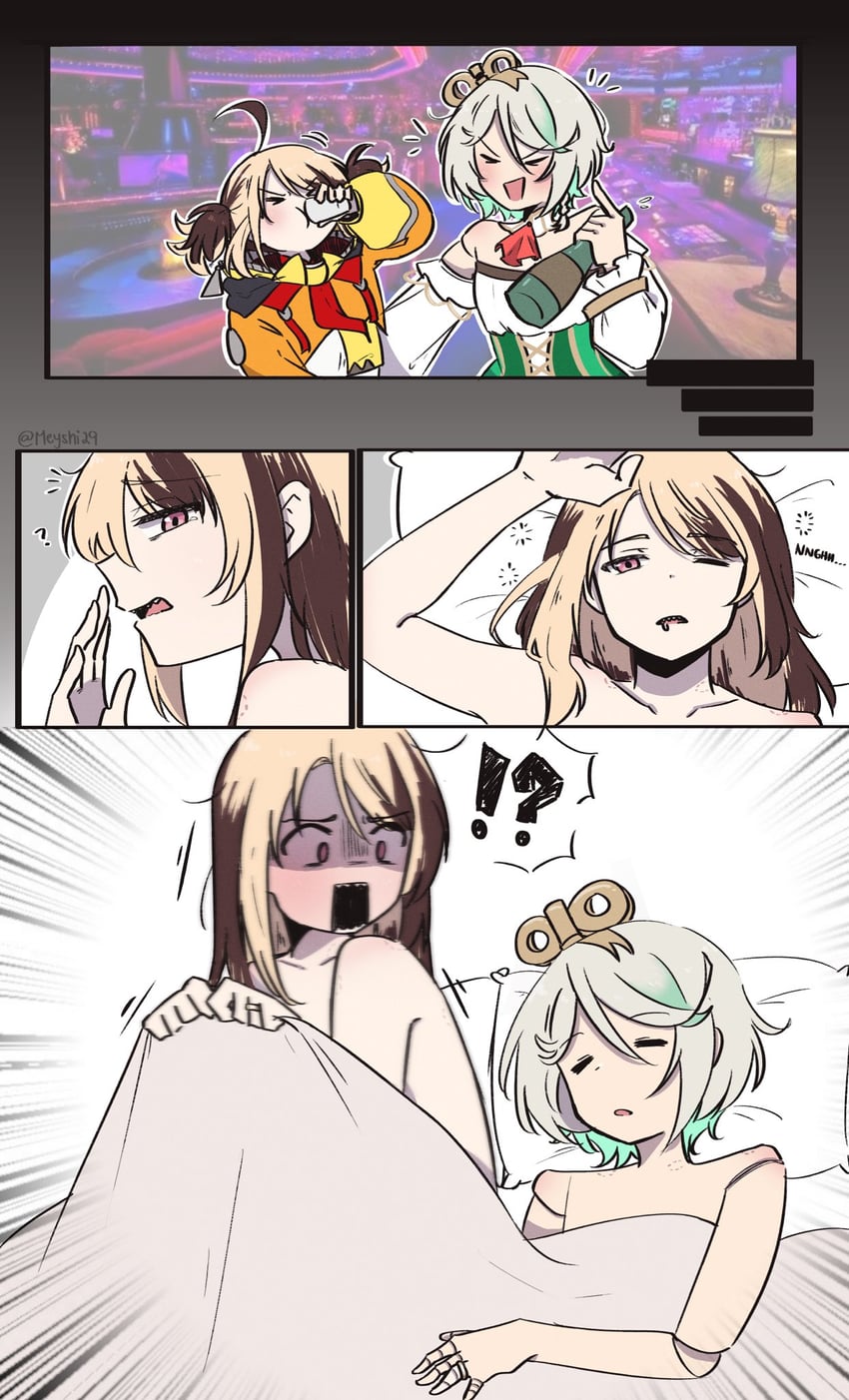 gigi murin and cecilia immergreen (hololive and 1 more) drawn by meyshi