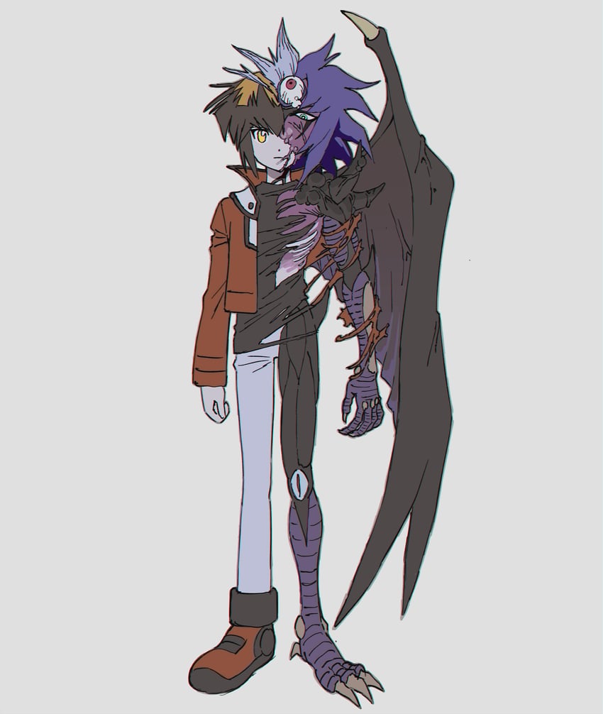 yuki judai and yubel (yu-gi-oh! and 1 more) drawn by buib_(mekako_chan)