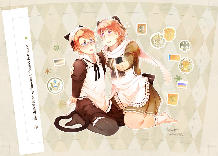 america and russia (axis powers hetalia) drawn by notanora