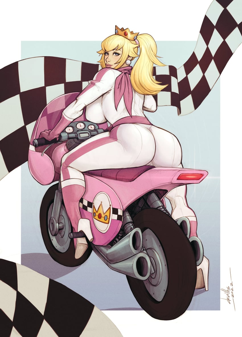 princess peach and biker peach (mario and 2 more) drawn by devilhs