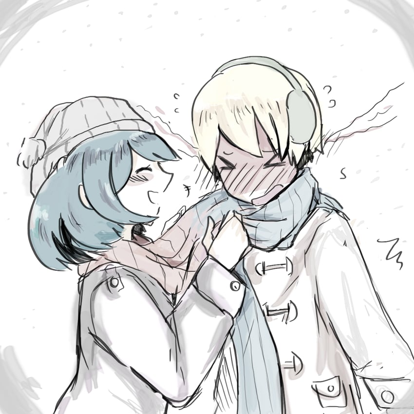 sina and dexio (pokemon and 1 more) drawn by anonkyun