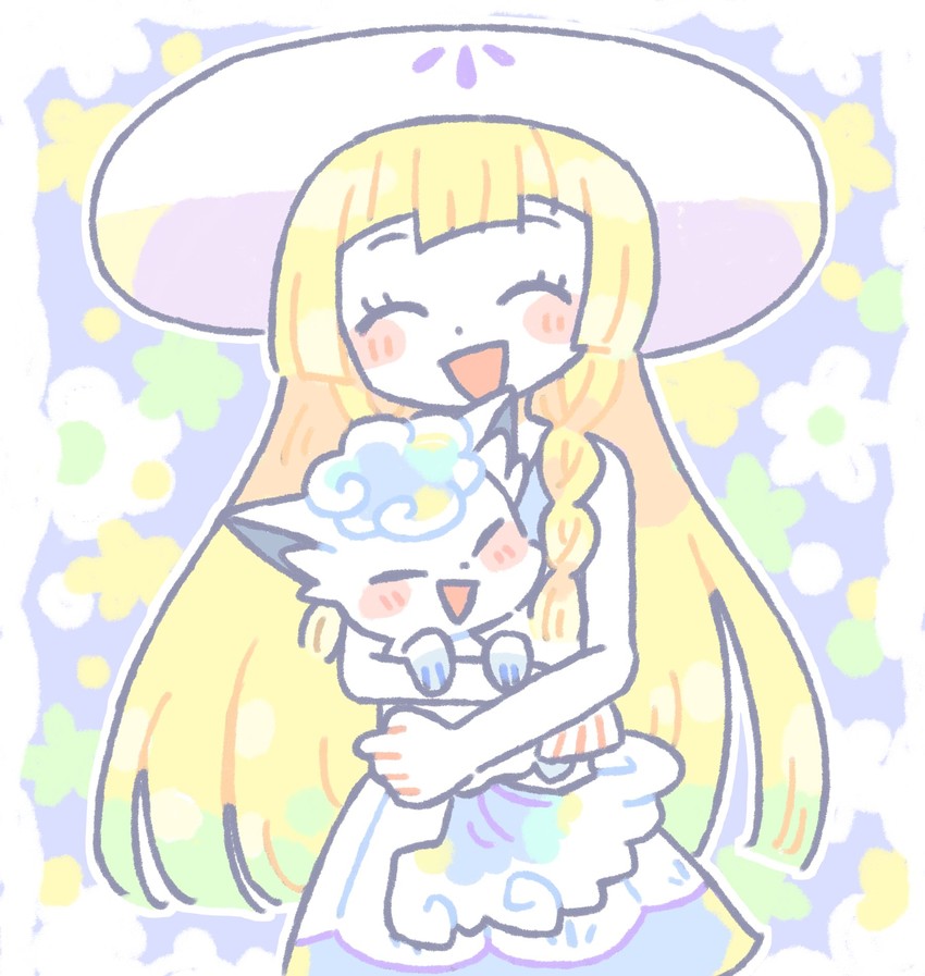 lillie and alolan vulpix (pokemon and 1 more) drawn by remoooon