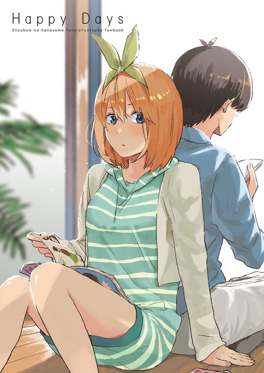 nakano yotsuba and uesugi fuutarou (go-toubun no hanayome) drawn by yamada_(yum_duck)