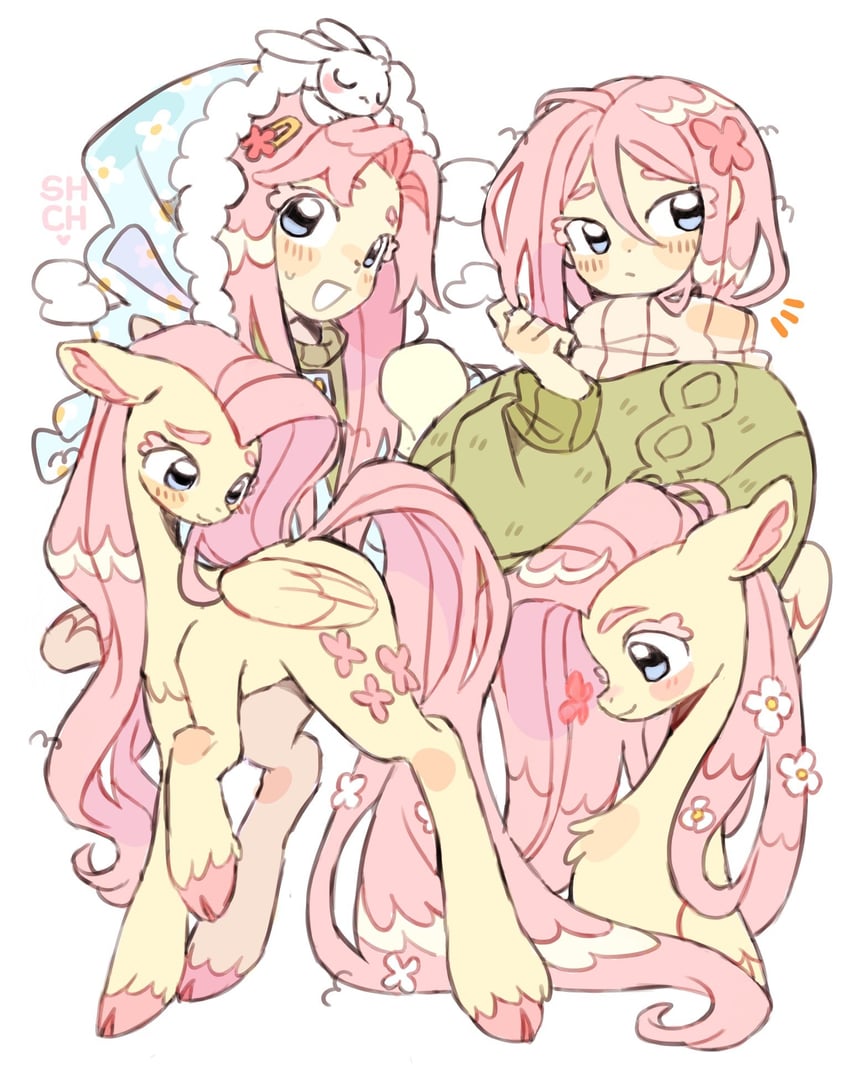 fluttershy (my little pony and 1 more) drawn by sharpycharot