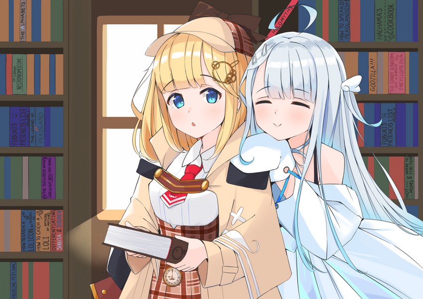 watson amelia and amatsuka uto (hololive and 2 more) drawn by melerdon
