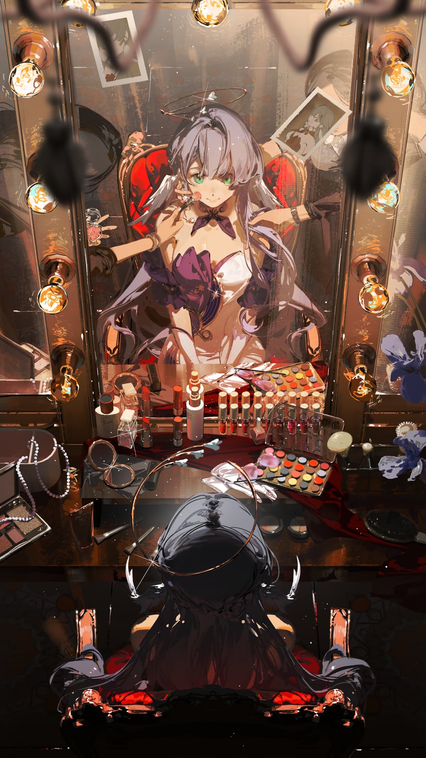 robin (honkai and 1 more) drawn by moruki