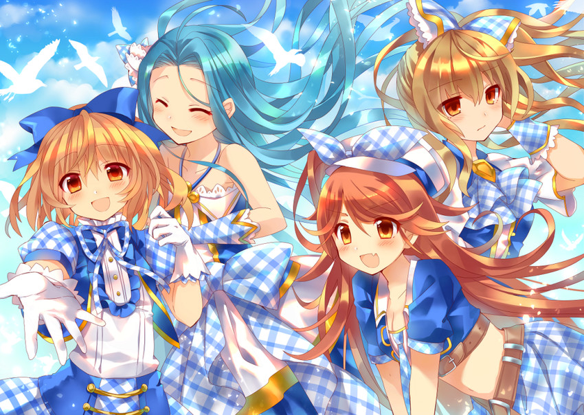 djeeta, lyria, vira, and mary (granblue fantasy) drawn by jin_rikuri