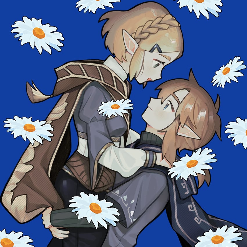 link and princess zelda (the legend of zelda and 1 more) drawn by 710kcal