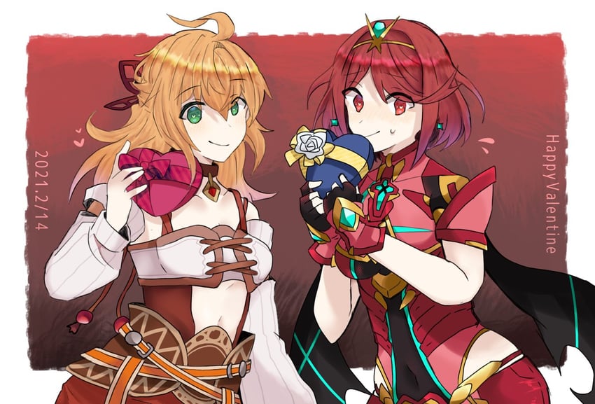 pyra and fiora (xenoblade chronicles and 2 more) drawn by mugimugis