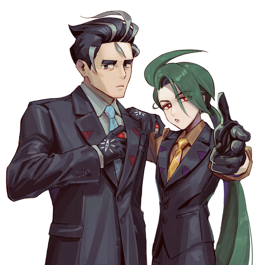 rika and larry (pokemon and 1 more) drawn by nicca_(nicca11y)