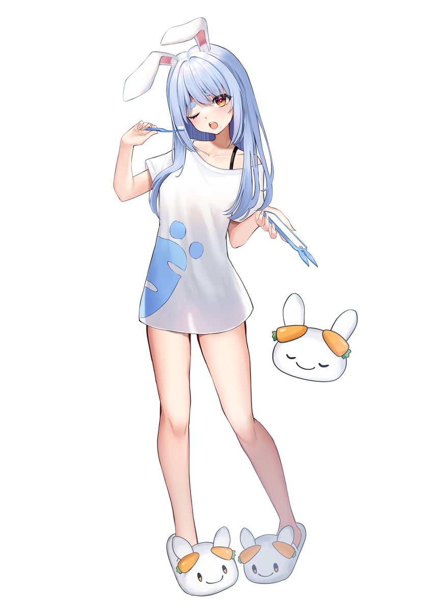 usada pekora and pekomon (hololive) drawn by scarf_(50464982)