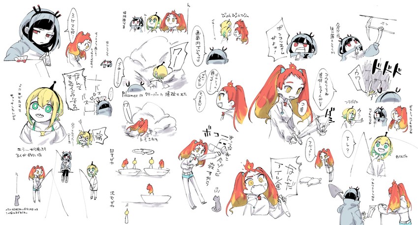 amano pikamee, hikasa tomoshika, and jitomi monoe (voms) drawn by takei_(_125tktt)