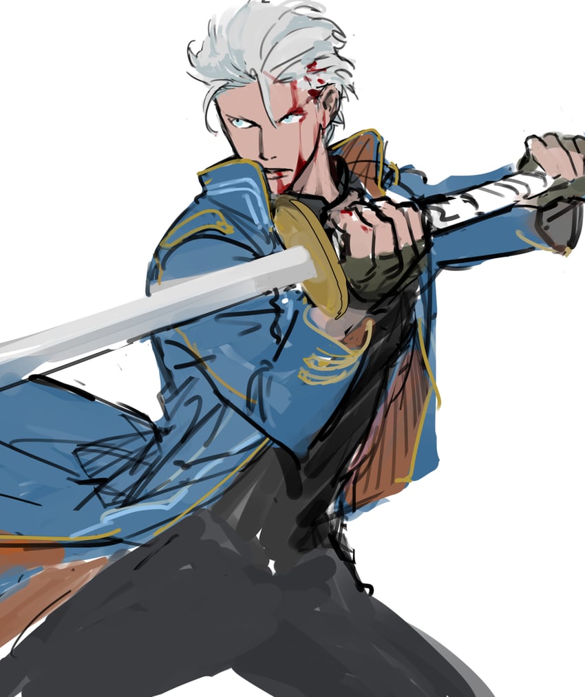 vergil (devil may cry and 1 more) drawn by mlxgdog