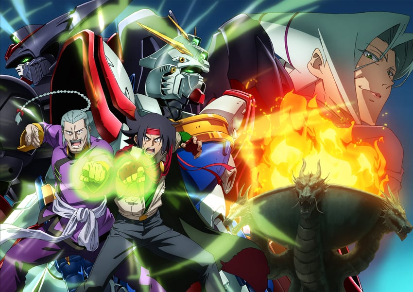 domon kasshu, master asia, god gundam, and master gundam (gundam and 1 more)