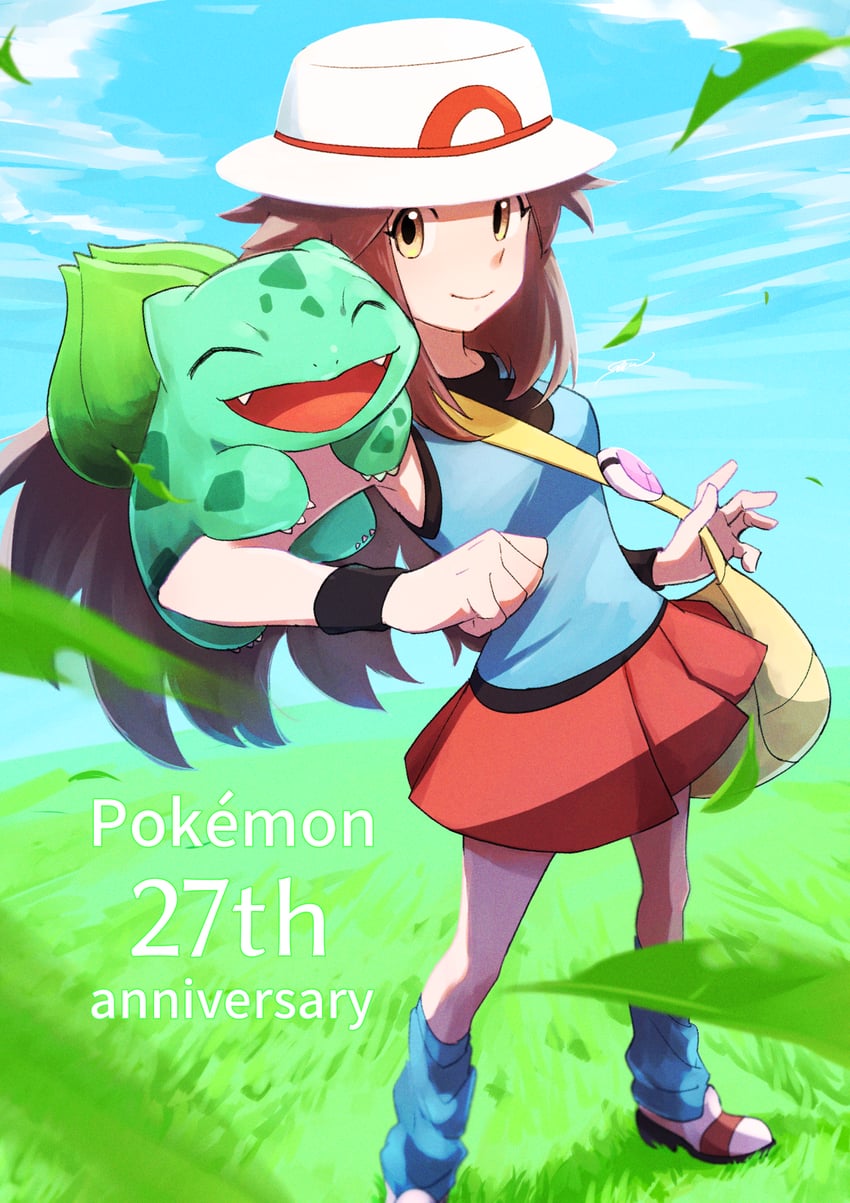 leaf and bulbasaur (pokemon and 1 more) drawn by bell7545