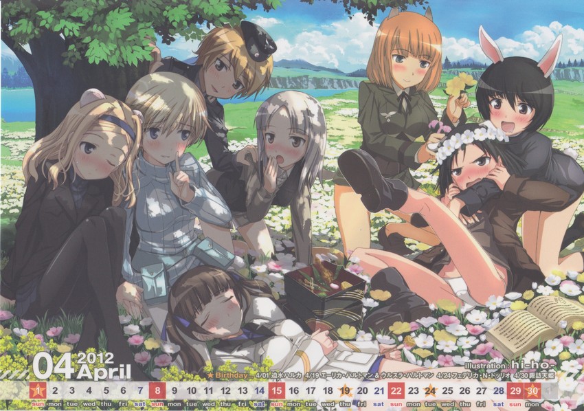 nikka edvardine katajainen, kanno naoe, waltrud krupinski, edytha rossmann, aleksandra i. pokryshkin, and 3 more (world witches series and 1 more) drawn by hi-ho-
