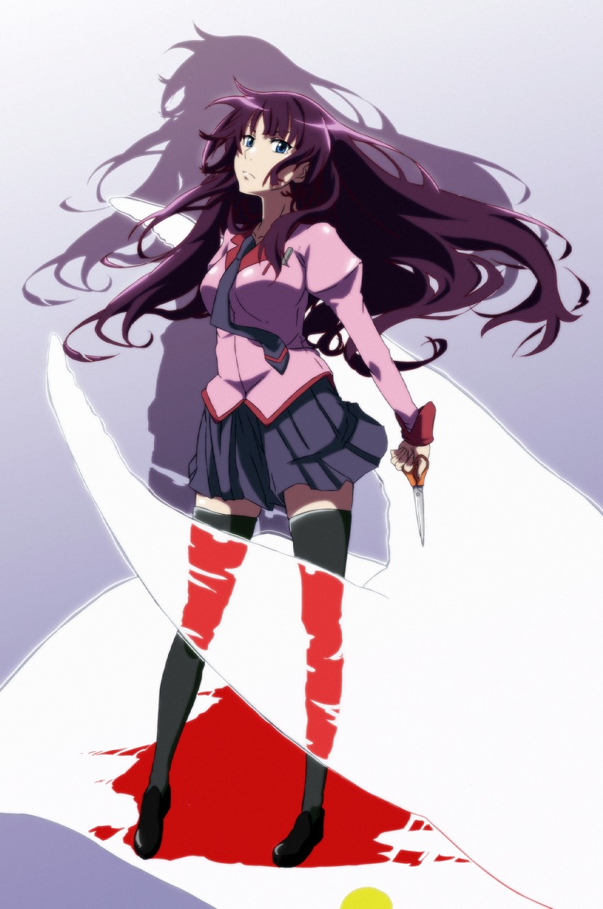 senjougahara hitagi (monogatari and 1 more) drawn by tappa_(esperanza) and yataneko_(echigo)