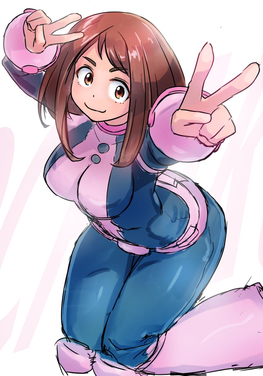 uraraka ochaco (boku no hero academia) drawn by rokusuijo