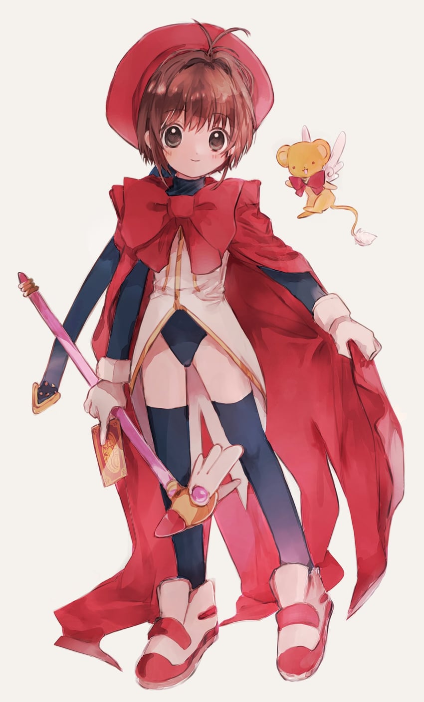 kinomoto sakura and kero (cardcaptor sakura) drawn by hano_luno