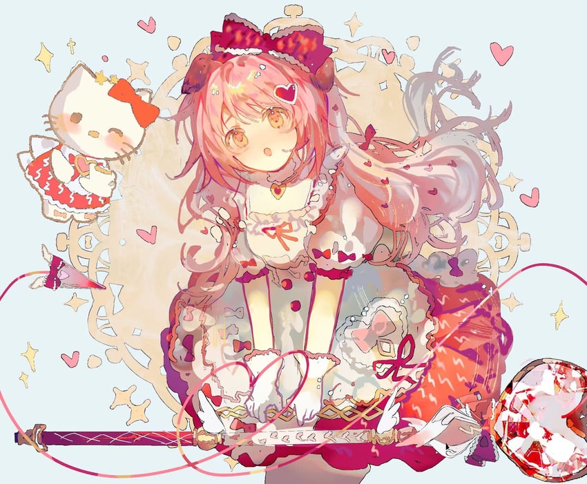 goldenglow and hello kitty (arknights and 2 more) drawn by enderrabbit