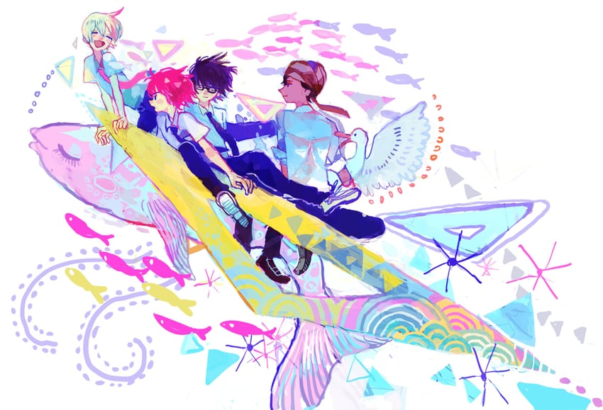 haru, sanada yuki, usami natsuki, akira agarkar yamada, and tapioka (tsuritama) drawn by minahamu