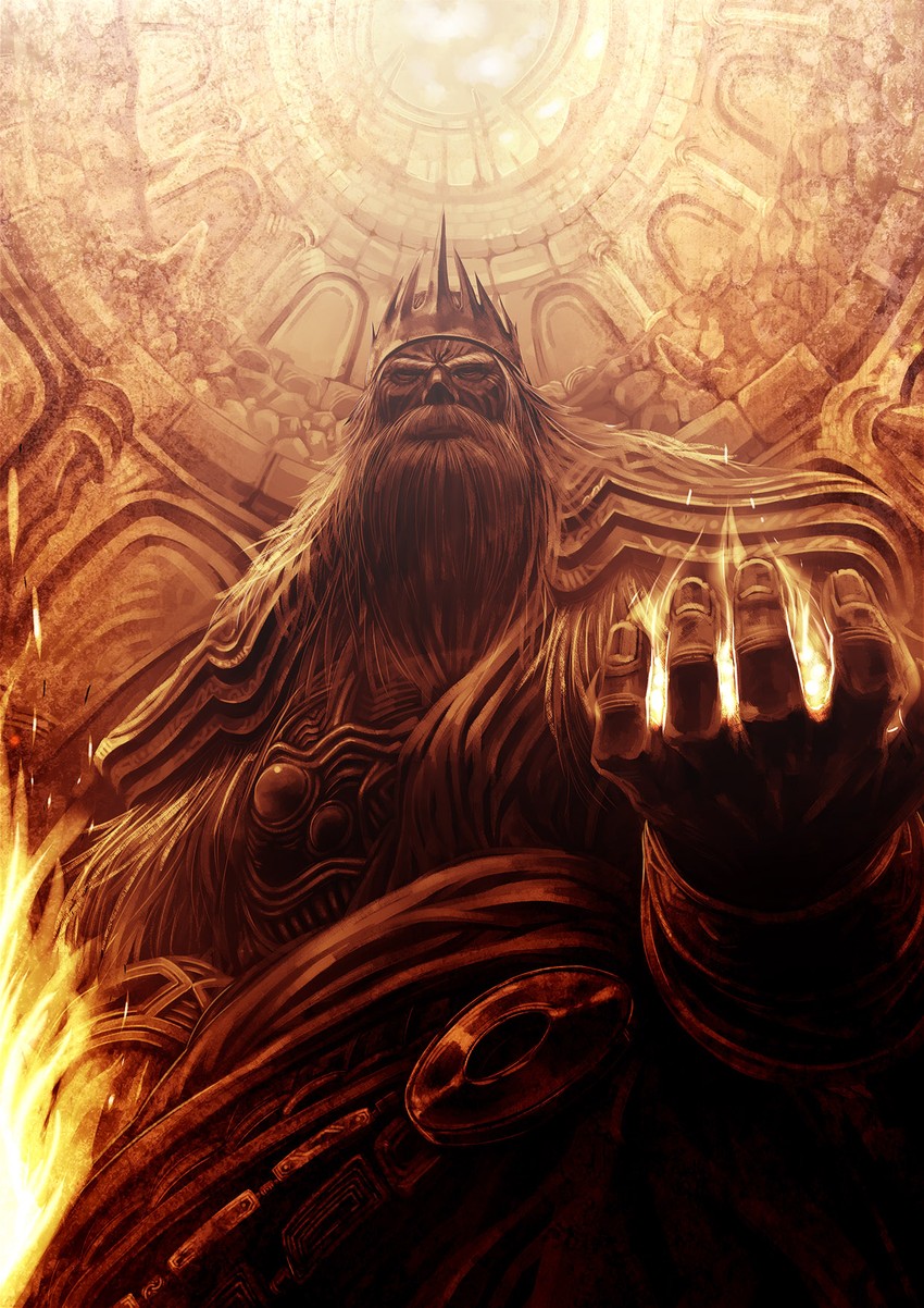 gwyn lord of cinder (dark souls and 1 more) drawn by donarudo