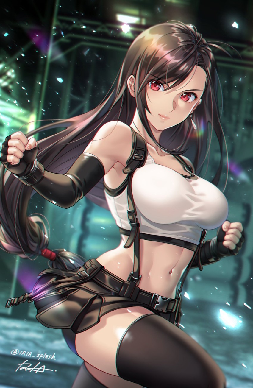 tifa lockhart (final fantasy and 2 more) drawn by iria_(yumeirokingyo)