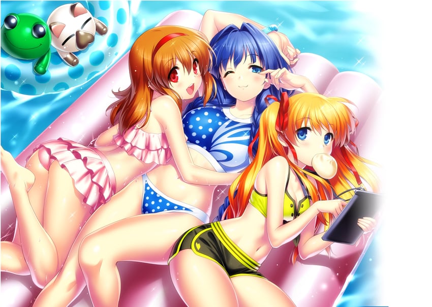 tsukimiya ayu, minase nayuki, sawatari makoto, and keropii (kanon and 1 more) drawn by zen_(kamuro)