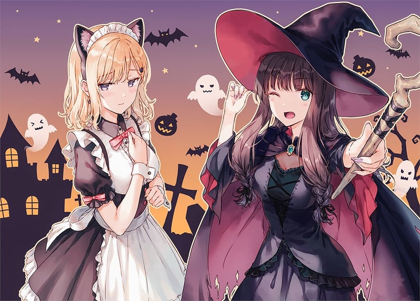 ayase saki and yomiuri shiori (gimai seikatsu) drawn by hiten_(hitenkei)