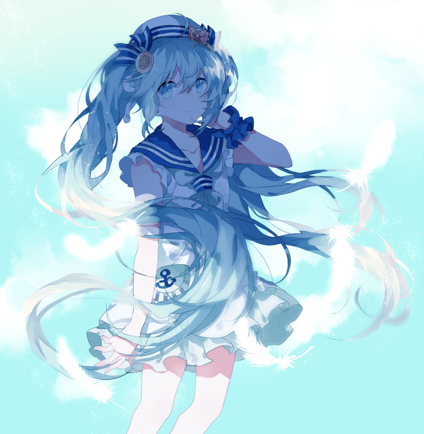 hatsune miku and natsufuku miku (vocaloid and 1 more) drawn by migolu
