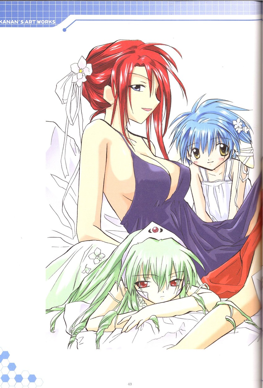 mint blancmanche, forte stollen, and vanilla h (galaxy angel and 1 more) drawn by kanan
