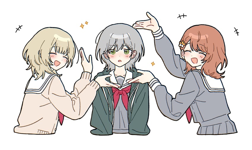 azusawa kohane, hanasato minori, and hinomori shiho (project sekai) drawn by cocov