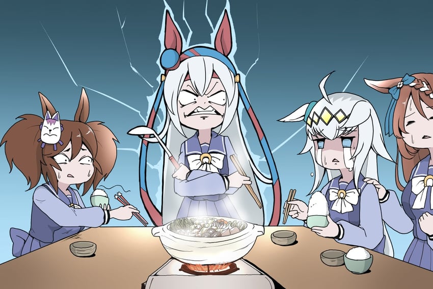 oguri cap, tamamo cross, super creek, and inari one (umamusume) drawn by verta_(verlaine)