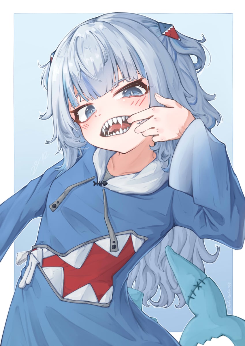 gawr gura (hololive and 1 more) drawn by mokamocha
