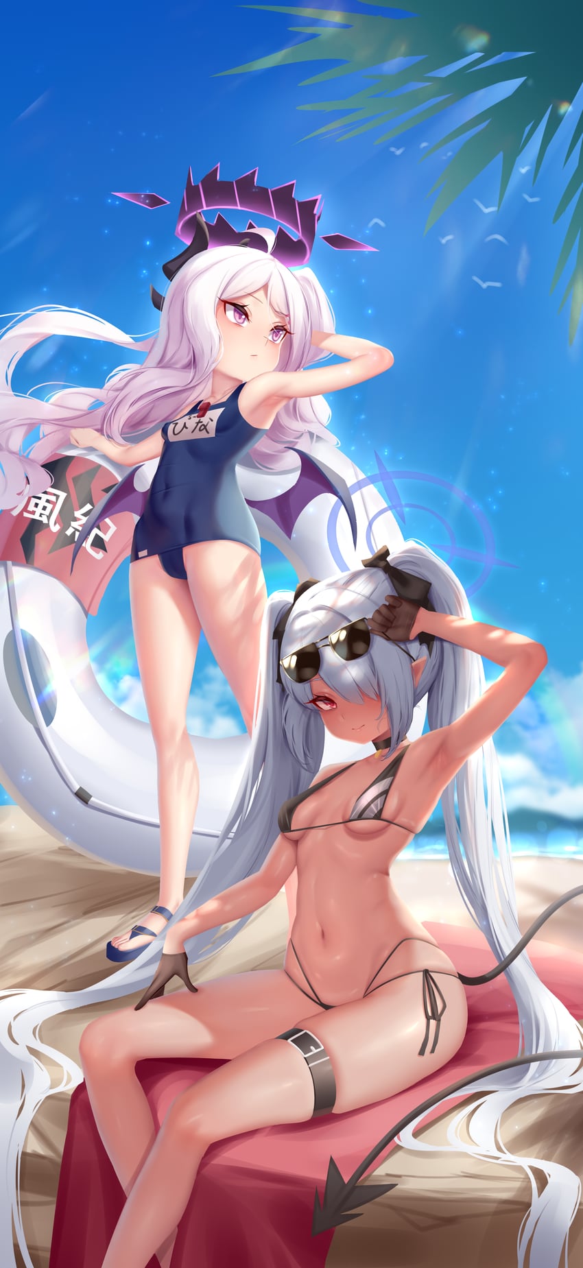 hina and iori (blue archive) drawn by vanta-black