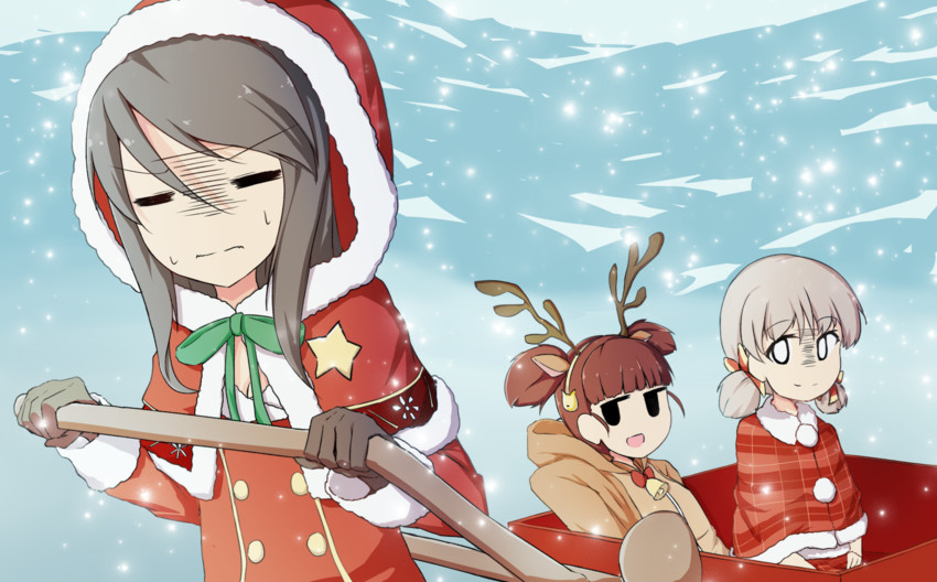 mika, aki, and mikko (girls und panzer) drawn by nenosame