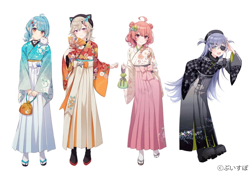 komori met, shiranami ramune, yano kuromu, and yumeno akari (vspo!) drawn by tomari_(veryberry00)