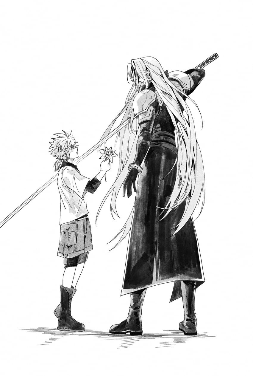 cloud strife and sephiroth (final fantasy and 1 more) drawn by bei-yuzi