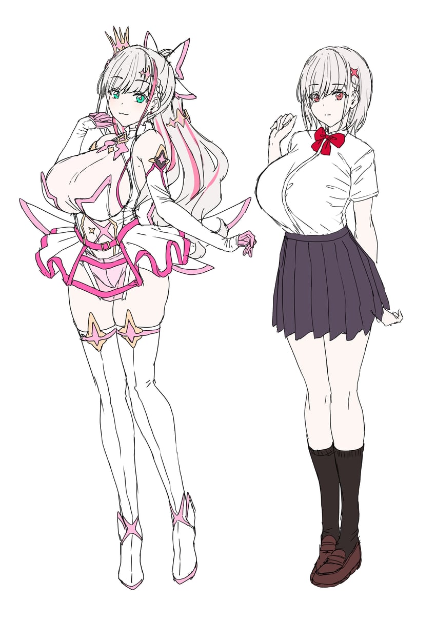 oshimizu seren (original and 1 more) drawn by satou_kuuki