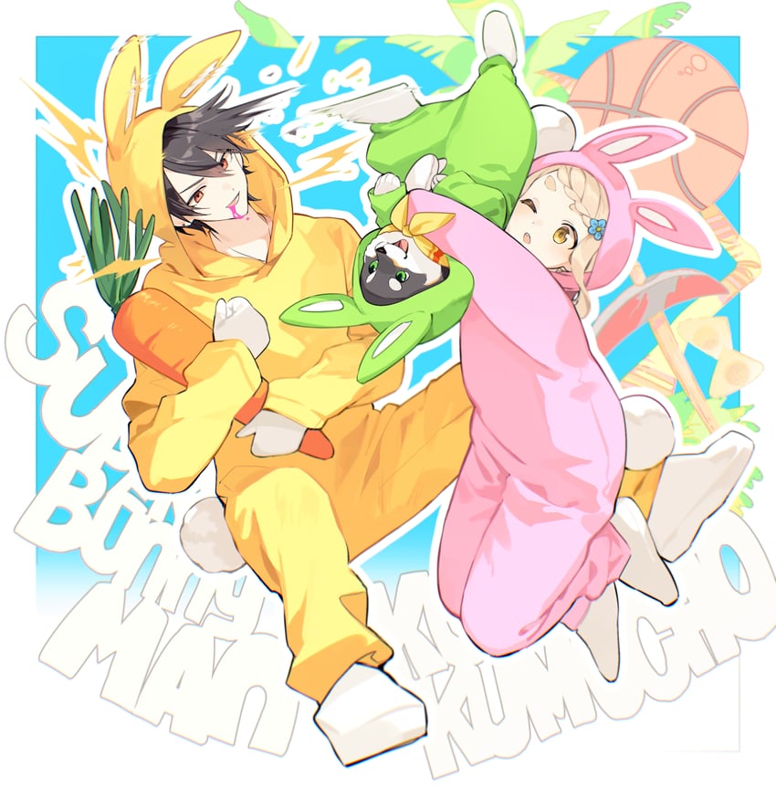 yumeoi kakeru, machita chima, and kuroi shiba (nijisanji and 1 more) drawn by iv_4t