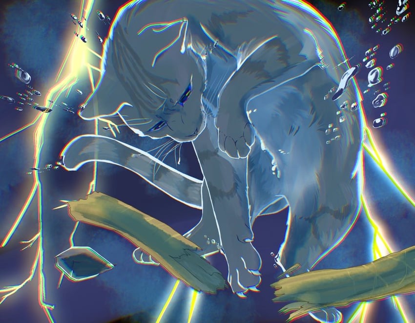 jayfeather and jayfeather's stick (warrior cats and 1 more) drawn by fugu_(fugusunburst55)