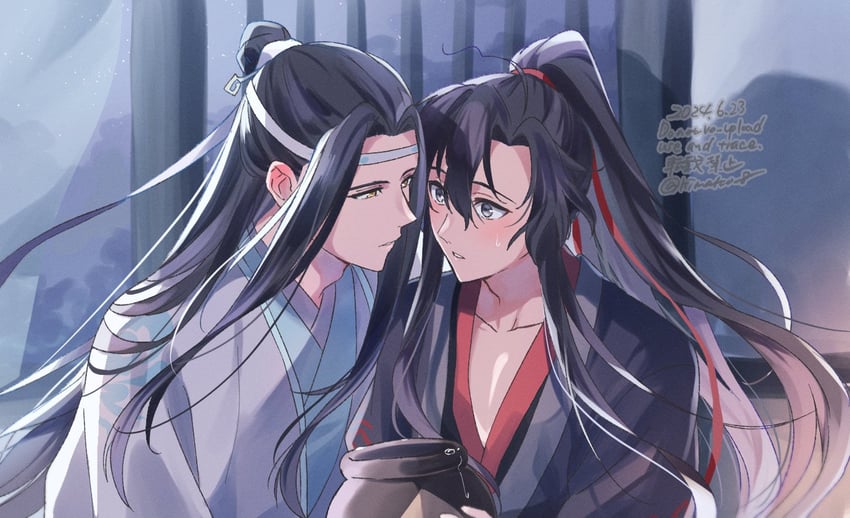 wei wuxian and lan wangji (modao zushi) drawn by kimako_(kimako_8)